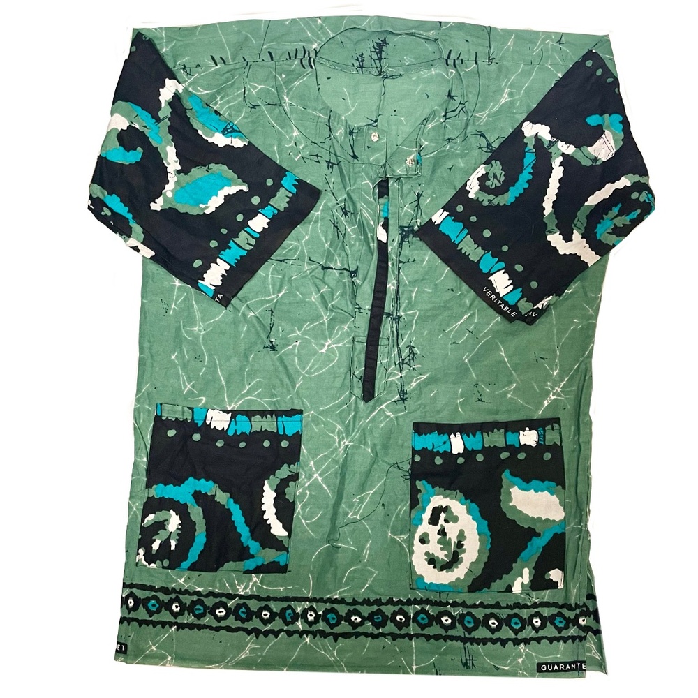 Guaranteed Super Java 63448: Green Short sleeve shirt with patterns